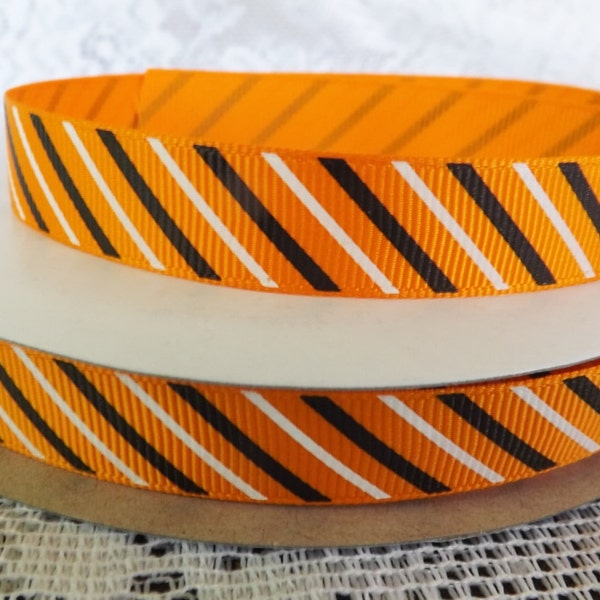 5/8 Halloween ribbon 16mm Halloween striped ribbon