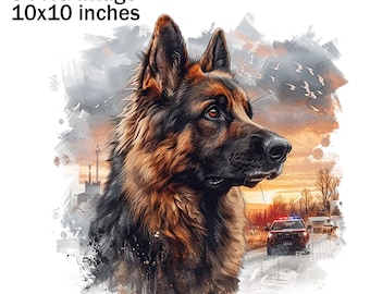 Politiehond PNG, Duitse herder, aquarel Duitse herder, politiehond illustratie, Duitse herder hoofd, politiehond clipart