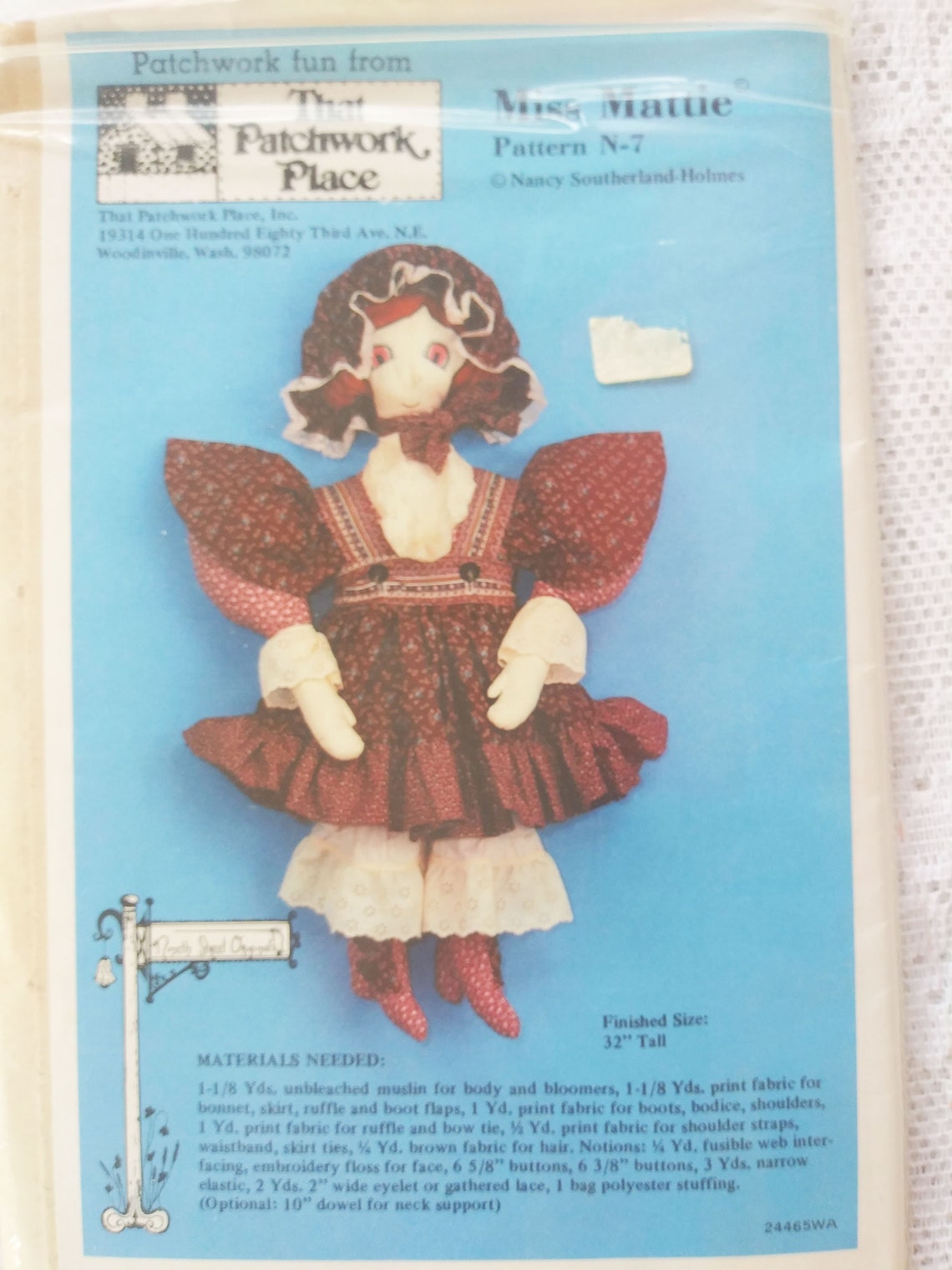 Miss Mattie Doll Pattern 32 Doll Pattern Patchwork Etsy