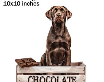 Labrador PNG, Choc Lab clipart, chocolade Lab, Labrador illustratie, Labrador minnaar afbeelding, Labrador cadeau afbeelding, chocolade Labrador