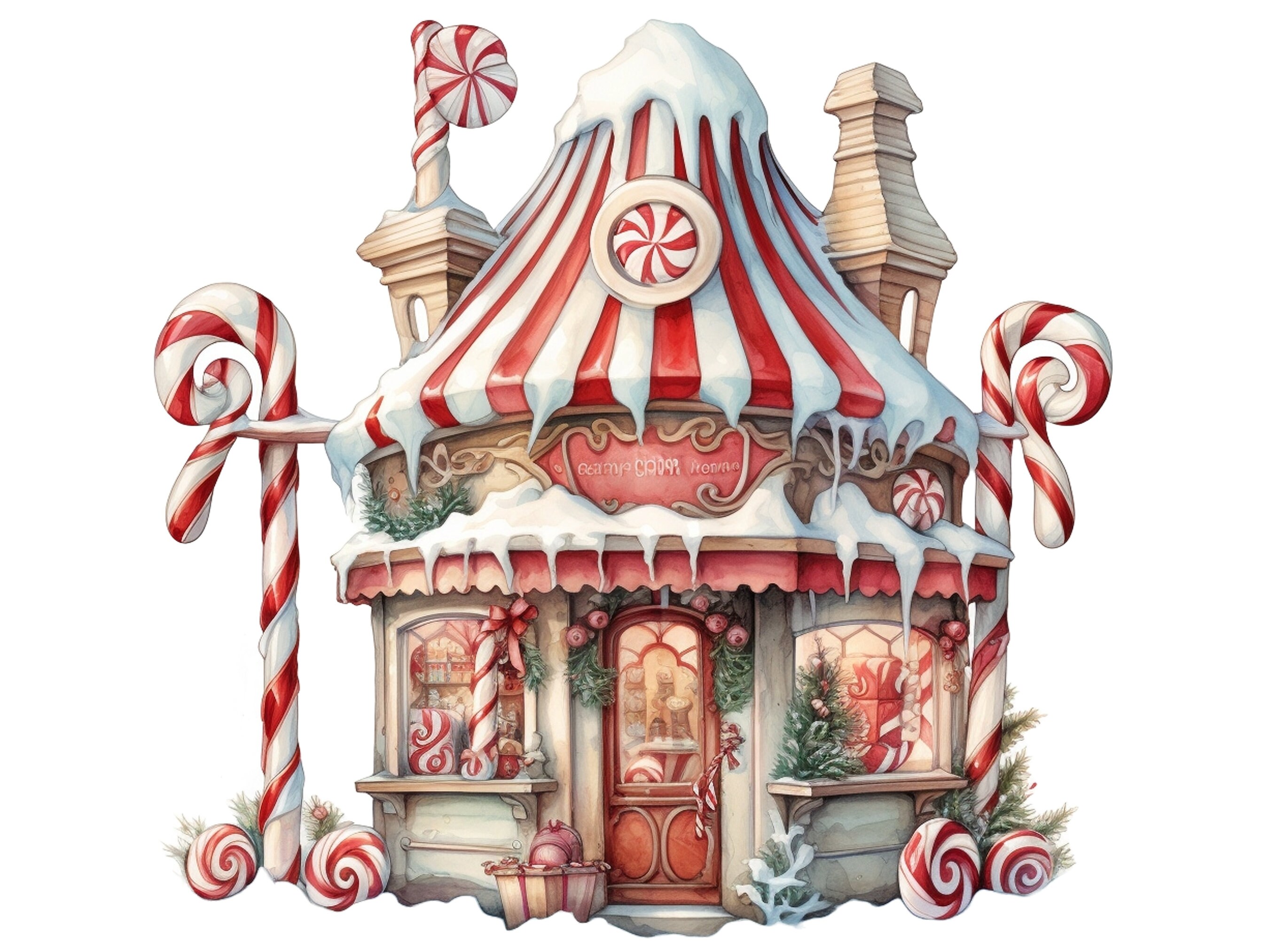 Candy Cane House Clipart, Christmas House Images, Candy House PNG ...