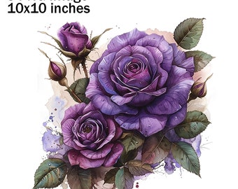 Gothic Rose PNG, Purple Rose Clipart, Dark Roses PNG, Floral Illustratie, PNG Roses, Dark Rose Images