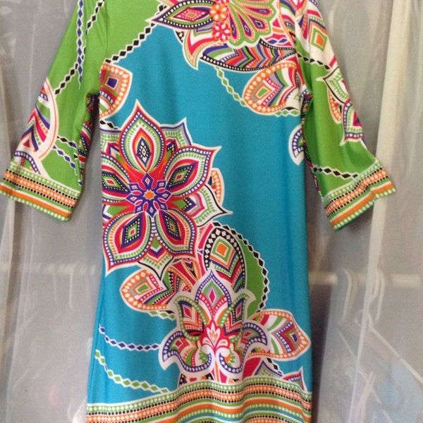 Vintage psychedelic A line summer dress