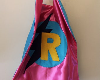 Superhero Kids Cape Personalised with Initial