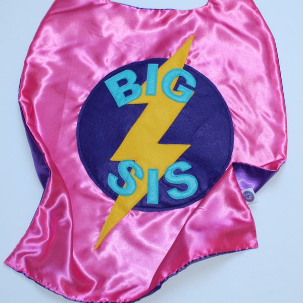 Personalised children's superhero cape, big sister cape, big brother cape.