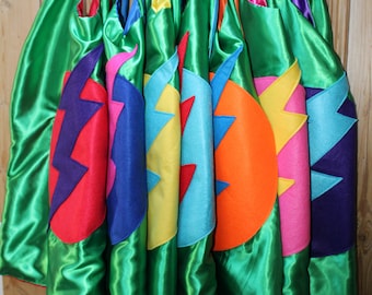 Green ready to ship children's superhero cape