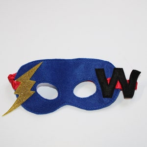 Children's personalised eye mask for superhero theme