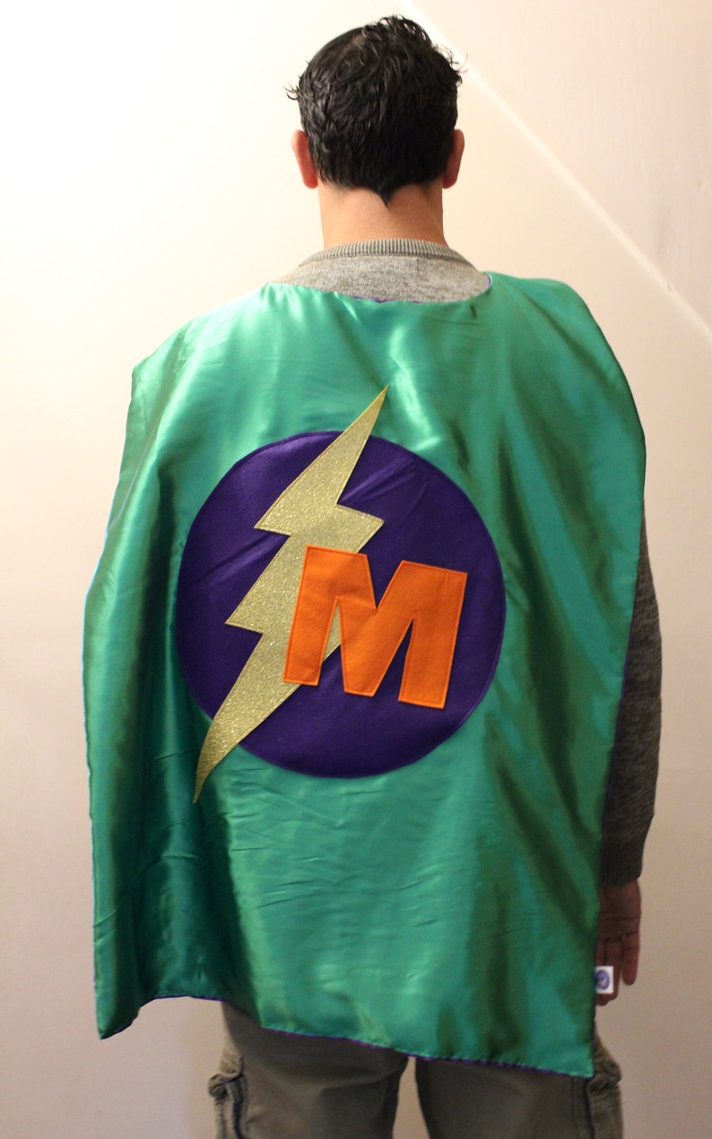 Personalised Superhero Adult Cape with full names image 3