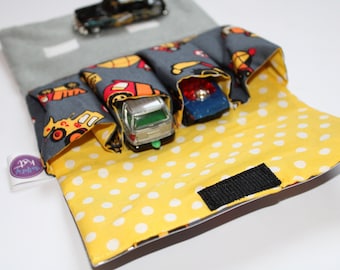 Personalised Toy car carrier with play road and trucks print