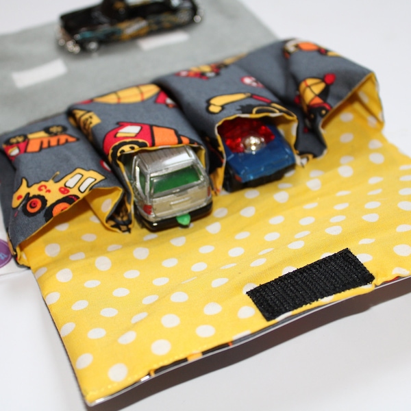 Personalised Toy car carrier with play road and trucks print