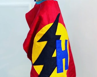 Personalised Superhero Children's Cape  with initial