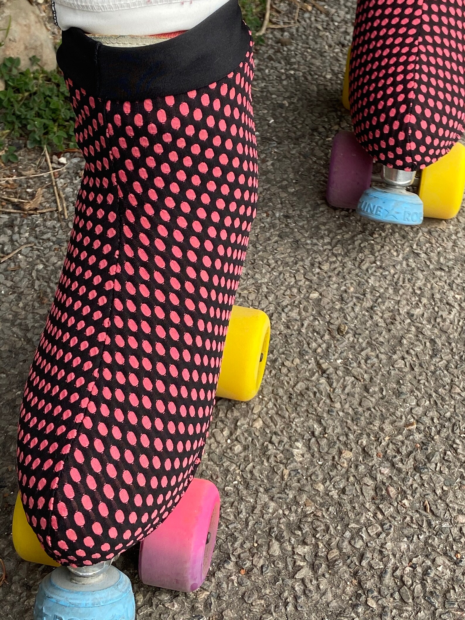 Roller Skate covers black and red and black spot cotton Etsy