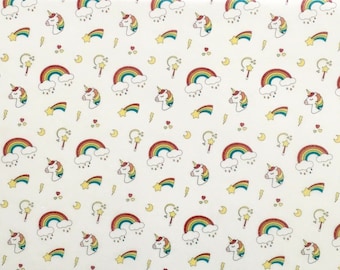 EDIBLE patterned rice wafer paper UNICORN RAINBOW Cake Wrap Frill Border or Topper