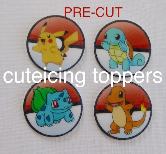 12 PRE CUT Pokemon EDIBLE Rice Wafer Paper Card Cupcake Toppers 12 PRE CUT Pokemon EDIBLE Rice Wafer Paper Card Cupcake Toppers