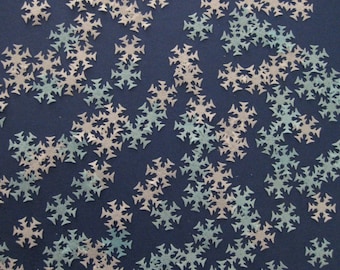 30 Small and 12 Medium Blue White Frozen Snowflake Rice Wafer Paper Cake Cupcake Decoration Toppers
