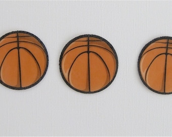 PRE CUT 12 Edible Rice Paper Wafer Card BASKETBALL Cupcake Party Toppers
