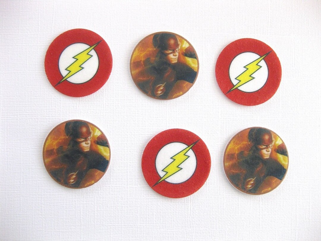 12 PRE CUT the Flash Superhero EDIBLE Rice Wafer Paper Card - Etsy