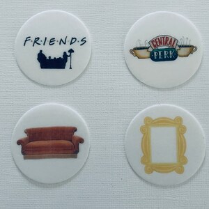 PRE CUT 12 Edible Rice Paper Wafer Card FRIENDS Cupcake Party Toppers