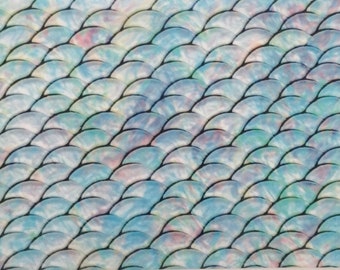 Edible patterned rice wafer paper MERMAID FISH SCALES Cake Wrap Frill Border or Topper
