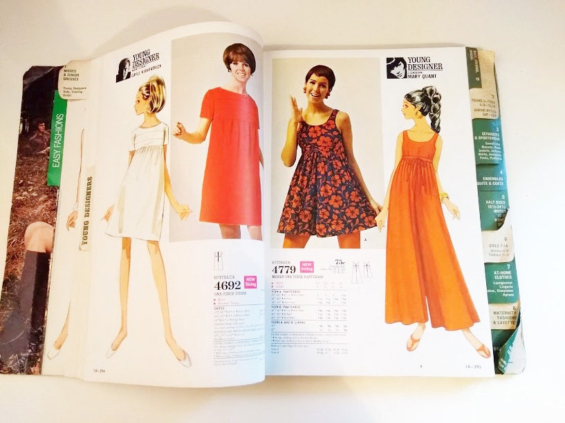 Mary Quant pantdress pattern 4779 in the Butterick retail catalog, November 1969