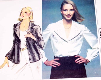 Rare UNCUT Vintage Vogue 1544 Embroidery Cut Work Over Blouse Shirt Sewing Pattern Size Bust 34" UK 12