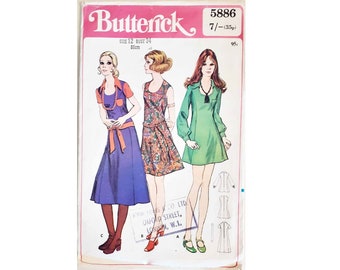 Rare UNCUT Vintage 70's Simplicity 9747 Shape Waist Puff Short Sleeve ...