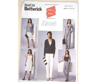 UNCUT Butterick 6030 Summer Suit Jacket, Bustier Top, Skirt & Trouser Pant Sewing Pattern UK 6 8 10 12 14