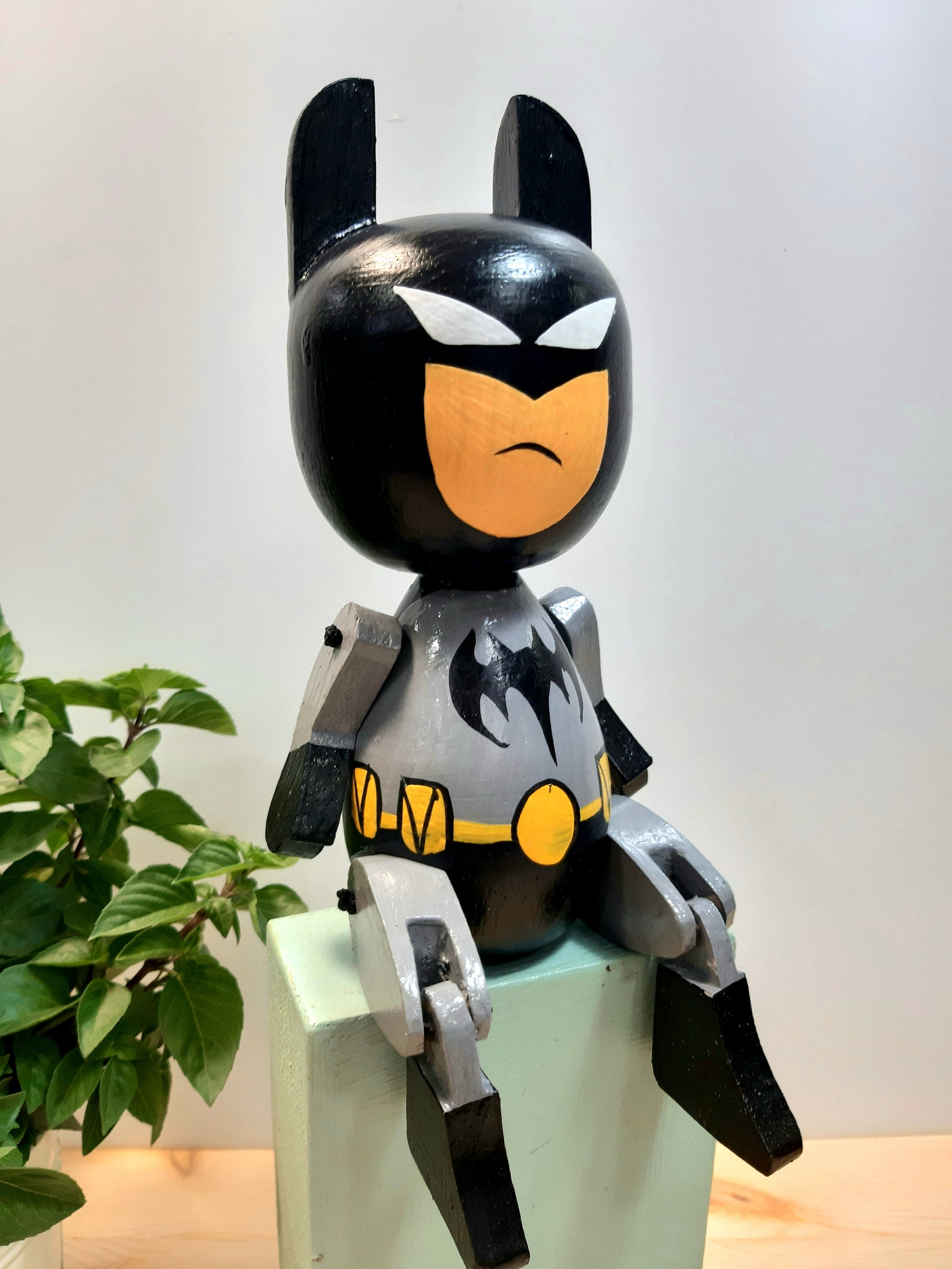 Batman Puppet Wooden Batman Toy Hand Painted DC Comics Etsy