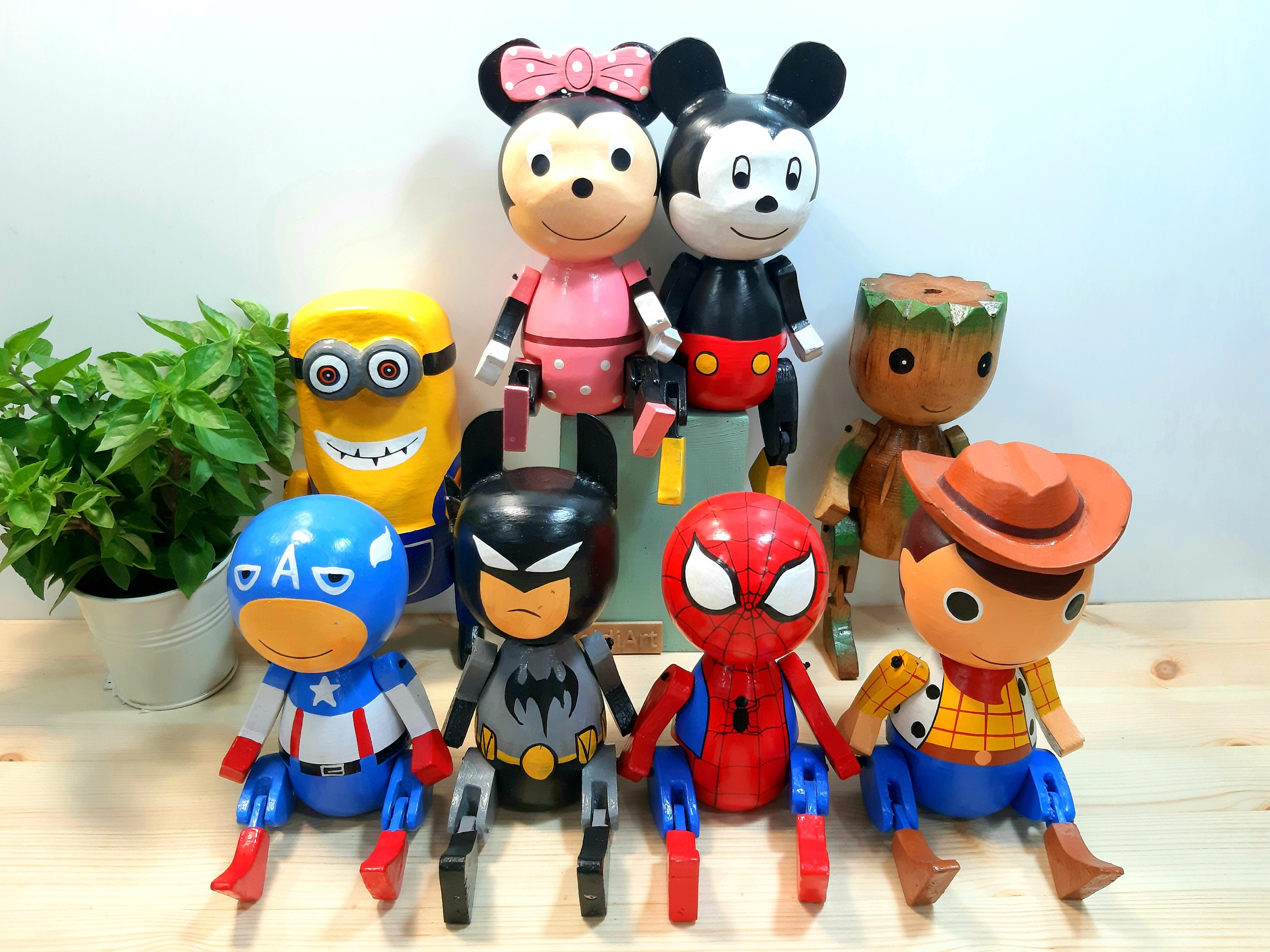 Batman Puppet Wooden Batman Toy Hand Painted DC Comics Etsy