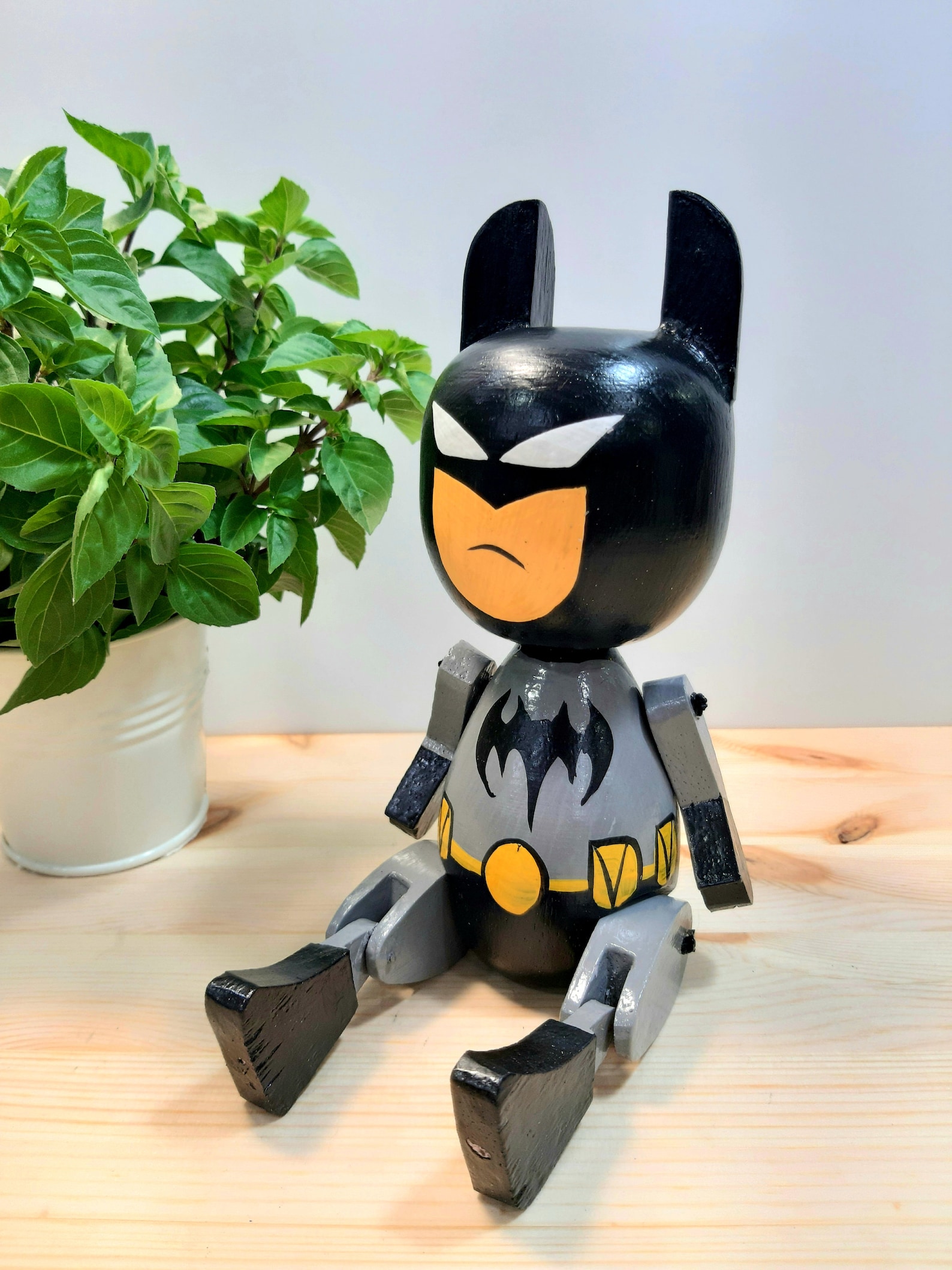 Batman Puppet Wooden Batman Toy Hand Painted DC Comics Etsy