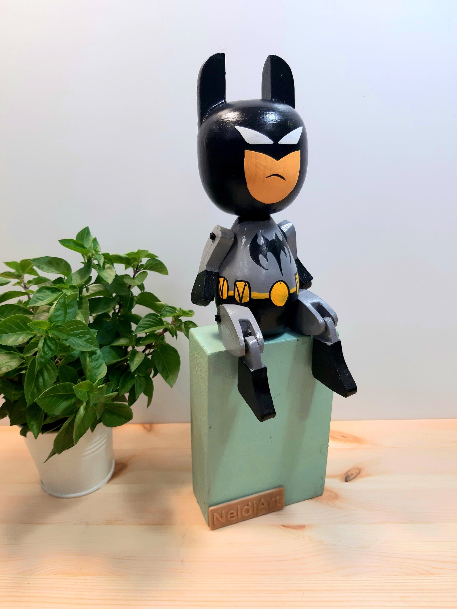 Batman Puppet Wooden Batman Toy Hand Painted DC Comics Etsy