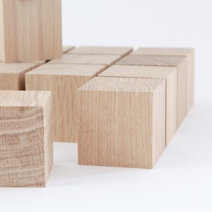 Oak wood cubes for DIY, construction or craft game, set of 16 image 2