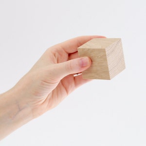 Oak wood cubes for DIY, construction or craft game, set of 16 image 4