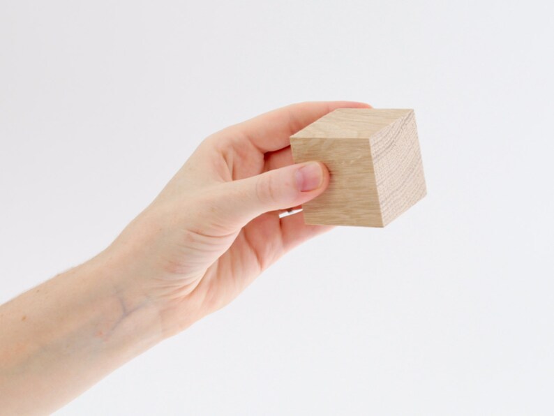 Oak wood cubes for DIY, construction or craft game, set of 16 image 4