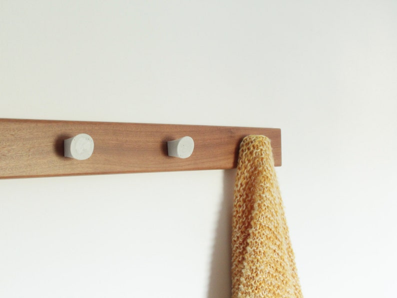 Bundle of 4 knobs handles Clothes hanger White concrete Etsy