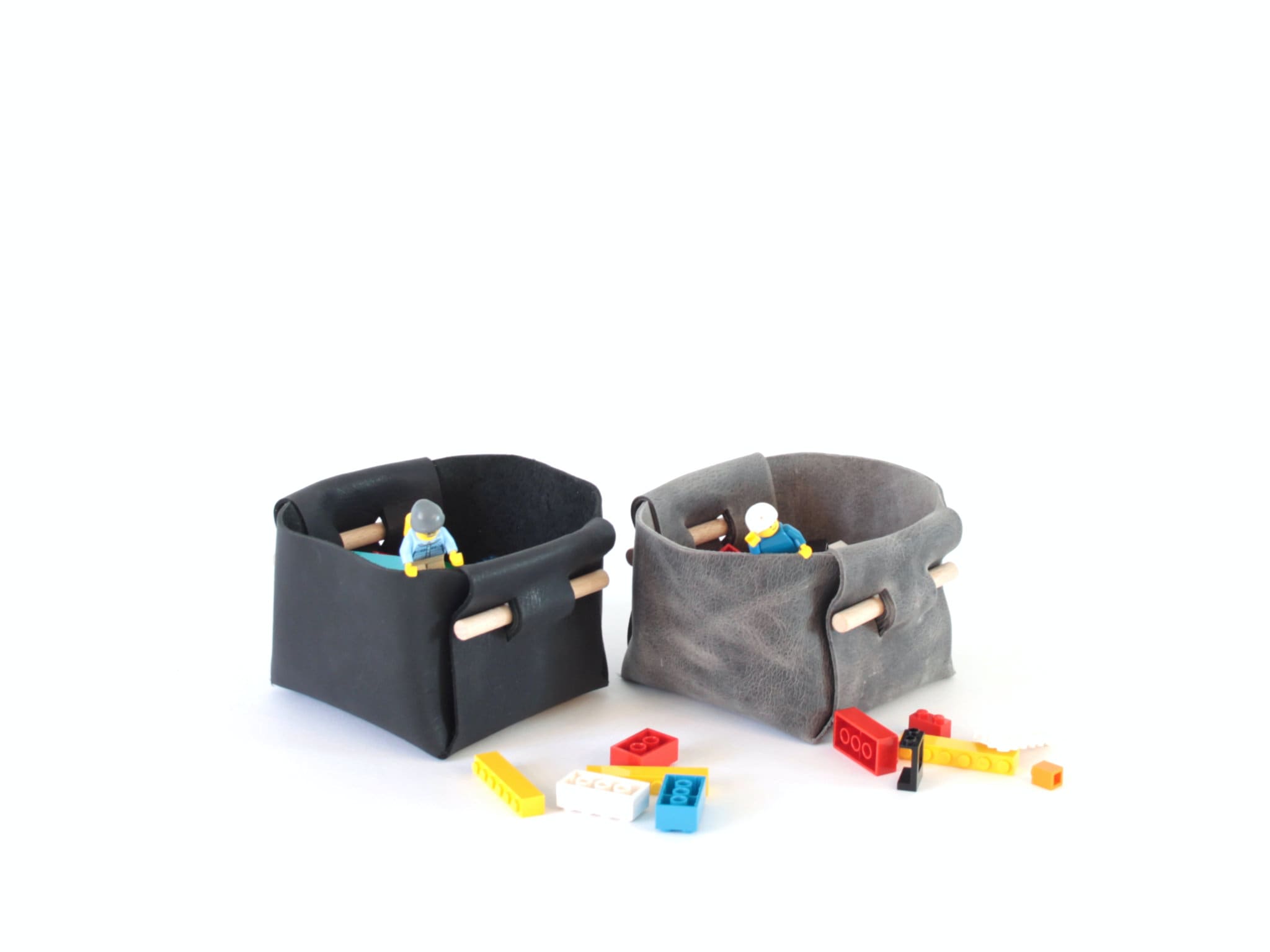 Corbeille de Rangement en Cuir Recyclé Édition Limitée