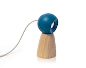 Light lamp - Wood turning natural - LED - Blue atoll