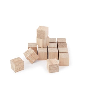 Oak wood cubes for DIY, construction or craft game, set of 16 image 1