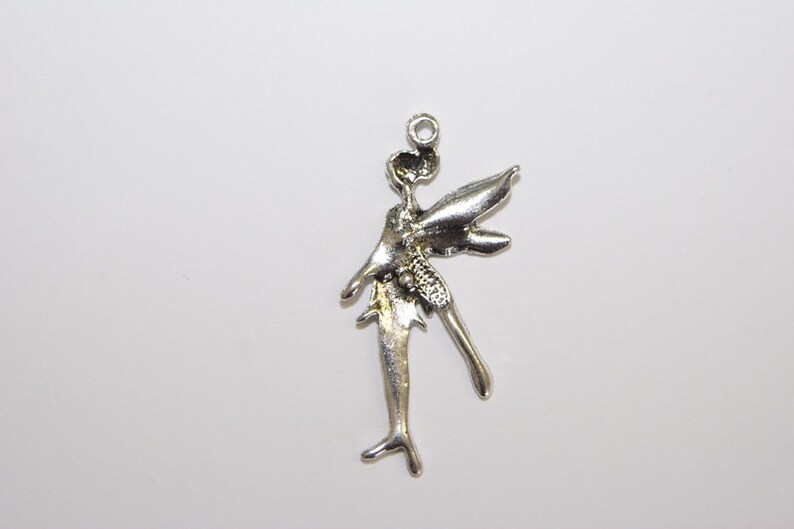 3 St\u00fcck Metall Anh\u00e4nger Charm Elfe Fee antik silber 55x26mm A160