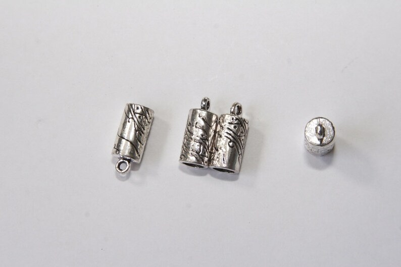 End caps 8x18mm fits for 6mm cords silver tone EK026 10 PCs
