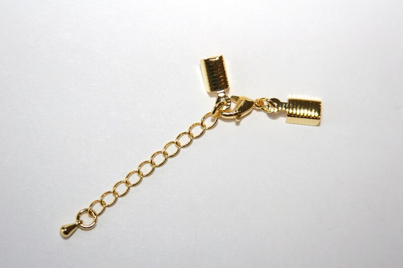 5 pcs. lobster Clasp / with extender chain / gold / VS071 Etsy