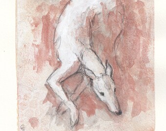 Sighthound (original painting in mixed media)