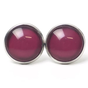 Orecchini a clip rosso vino - varie misure - idea regalo di Just Trisha
