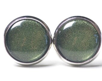 Earrings Earrings Dark Green Shiny - Different Sizes - Gift Idea by Just Trisha