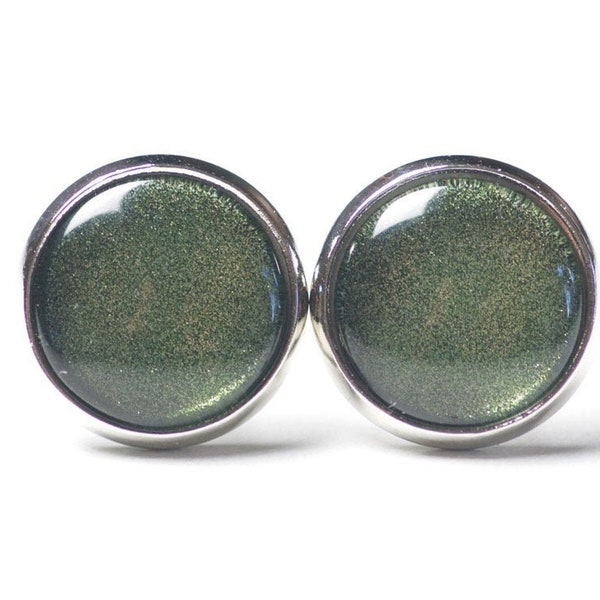 Earrings Earrings Dark Green Shiny - Different Sizes - Gift Idea by Just Trisha