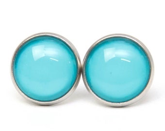 Stud oorbellen oorbellen turquoise oorbellen - verschillende maten - cadeau idee van Just Trisha