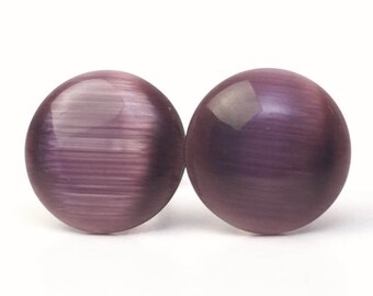 Stainless steel Cateye stud earrings in purple - Gift idea Just Trisha