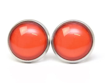 Boucles d’oreilles Boucles d’oreilles orange fort - différentes tailles - Idée cadeau par Just Trisha