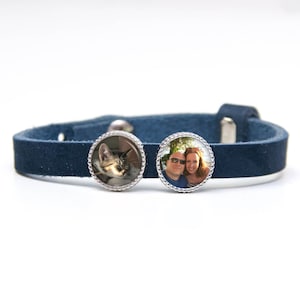 Scelta dei colori, braccialetto in pelle personalizzato con foto, braccialetto dell'amicizia