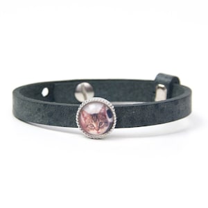 Color choice, Personalized leather bracelet with photo, photo bracelet, photo jewelry